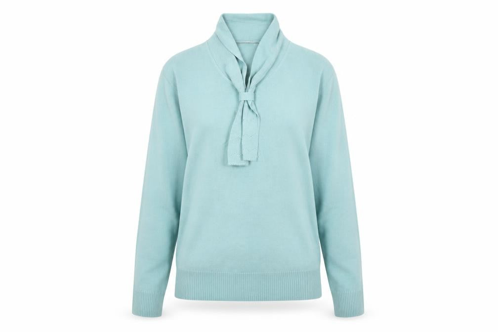 Front view of Honor Millburn Women's Blue Jumper, S, Classic Knit