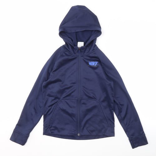 Nike Unisex Blue Therma-Fit Hooded Jacket, M