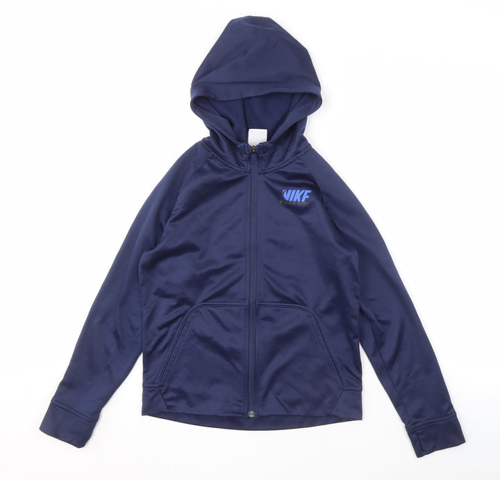 Nike Unisex Blue Therma-Fit Hooded Jacket, M