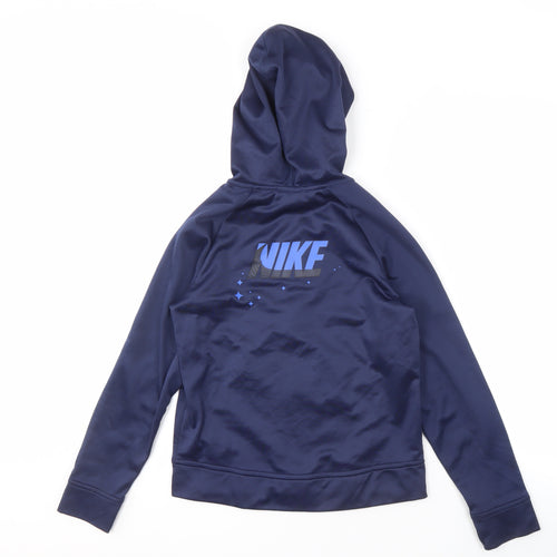 Nike Unisex Blue Therma-Fit Hooded Jacket, M