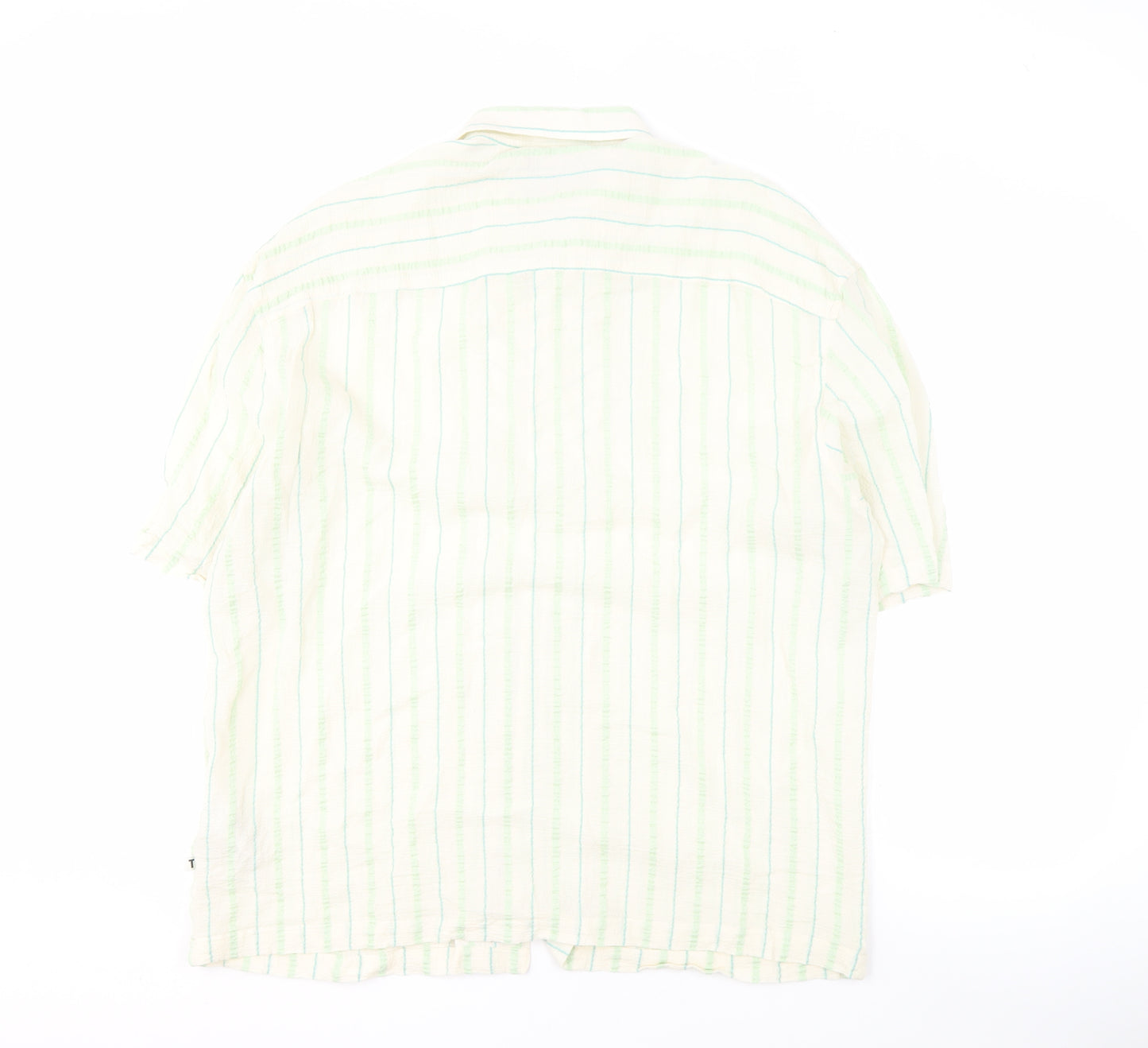 Ted Baker Men Ivory Striped Regular Fit Shirt