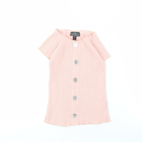 Firetrap Girls Pink Striped Button Shirt - 13 Years