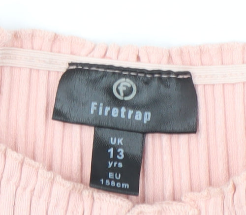 Firetrap Girls Pink Striped Button Shirt - 13 Years