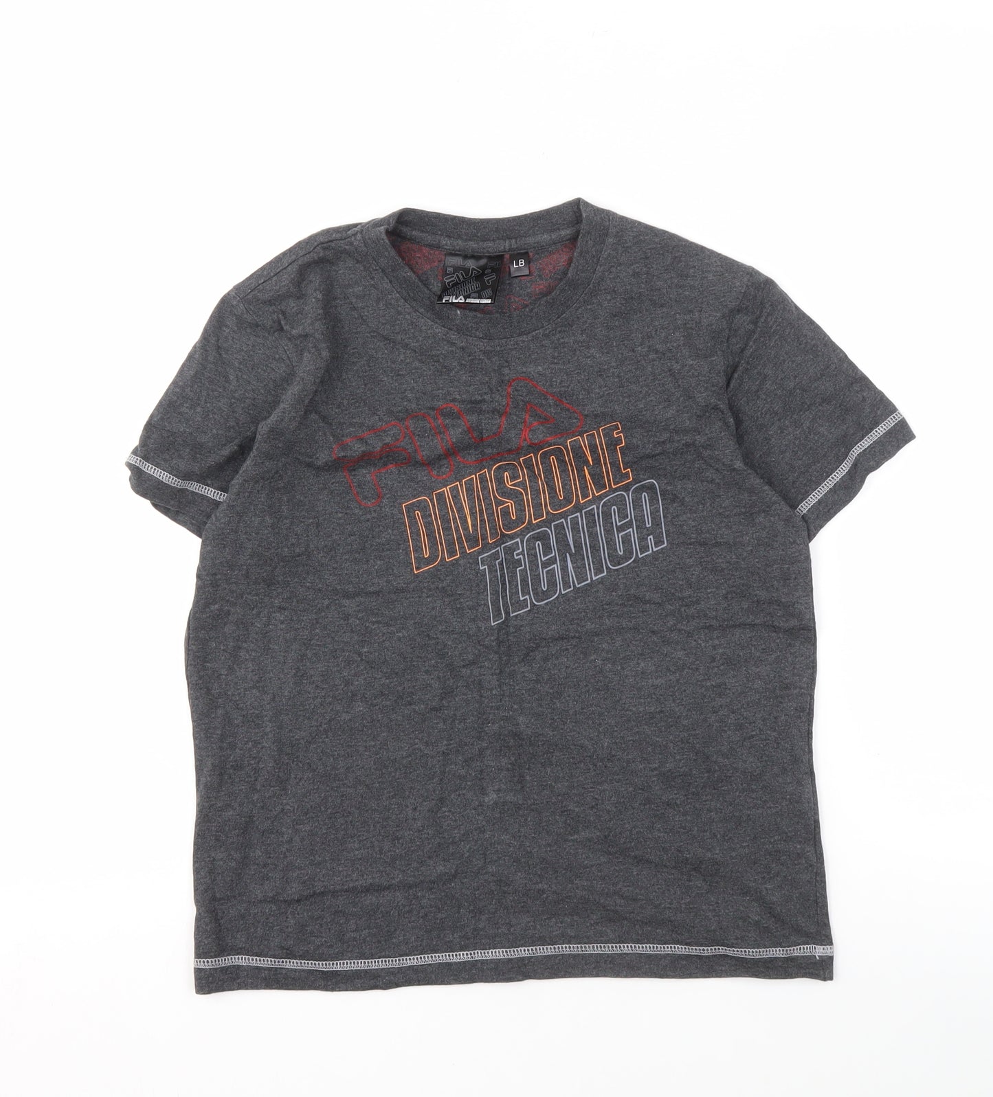 Fila Boys Grey Logo T-Shirt, Short Sleeve, Size L