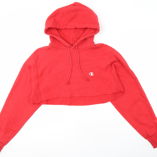 Champion Women's Red Pullover Hoodie, M, Hooded Logo