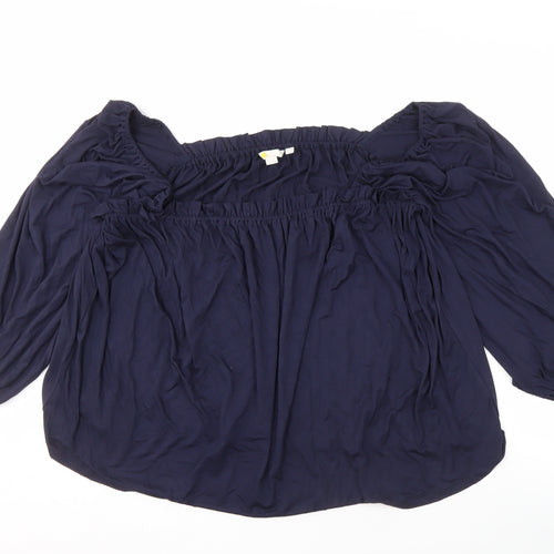 Boden Women's Blue Tunic Blouse, Size 18, 3/4 Sleeve
