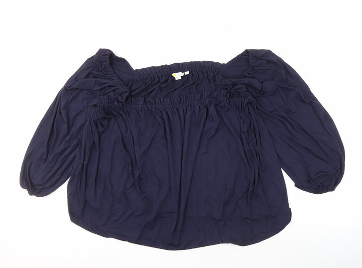 Boden Women's Blue Tunic Blouse, Size 18, 3/4 Sleeve