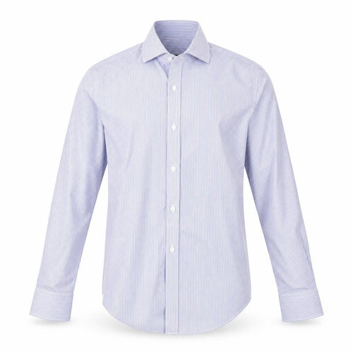 Jeff Banks Men's Blue Striped Shirt, 14.5, Regular Fit