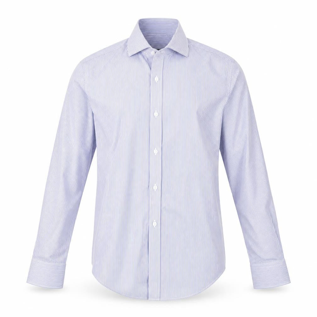 Jeff Banks Men's Blue Striped Shirt, 14.5, Regular Fit