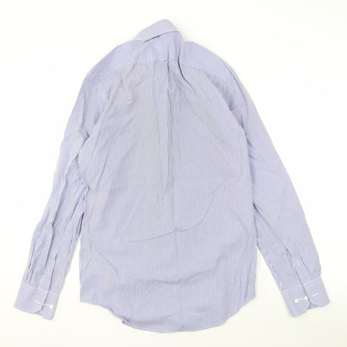Jeff Banks Men's Blue Striped Shirt, 14.5, Regular Fit