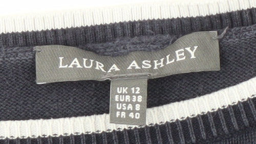 Laura Ashley Women's Blue Floral Pullover Jumper Size 12