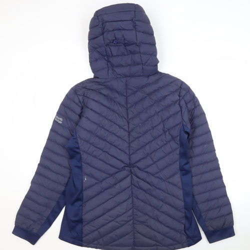 North Ridge Women's Blue Puffer Jacket Size 14, Hooded Quilted