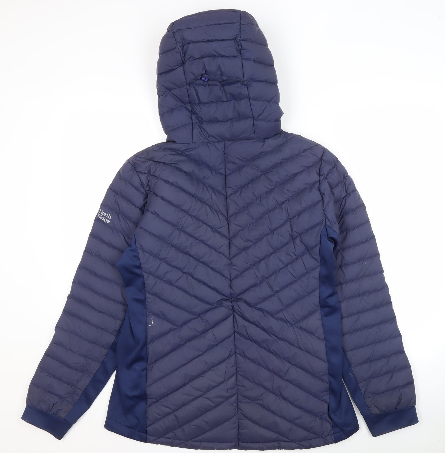North Ridge Women's Blue Puffer Jacket Size 14, Hooded Quilted