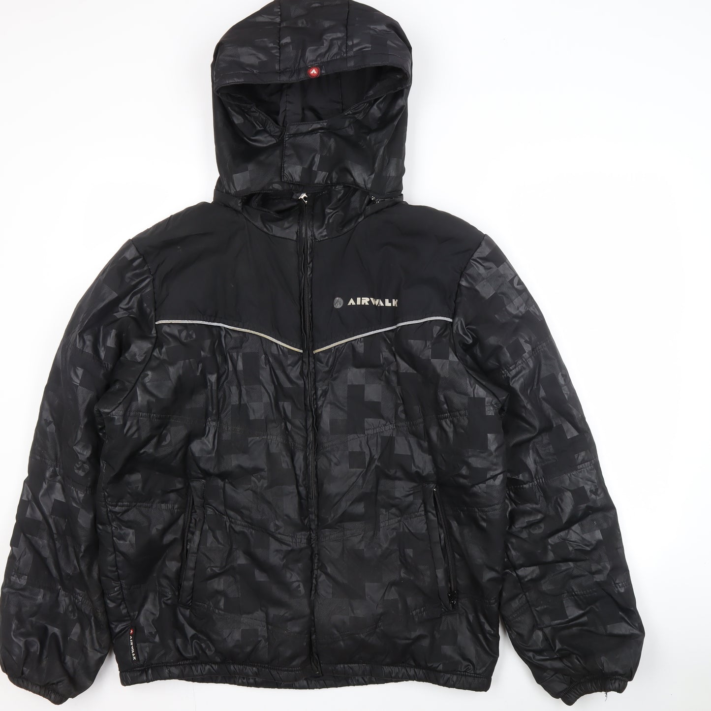 Airwalk Men's Black XL Puffer Jacket with Hood
