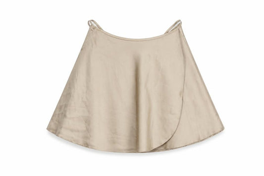 Front view of ASOS DESIGN Beige Wrap Skirt for Women, size 12
