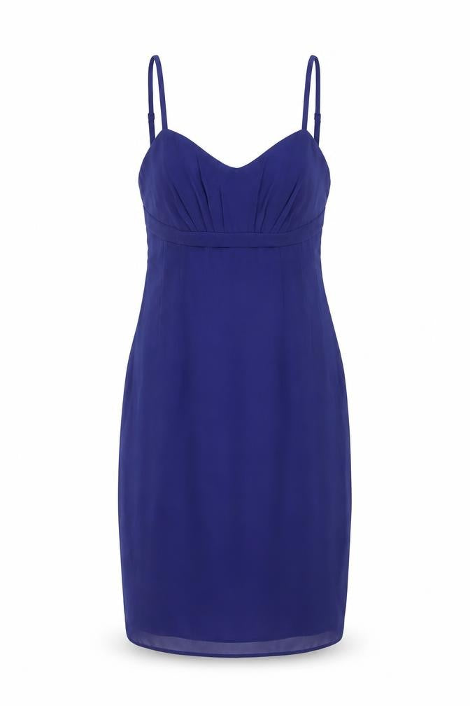 Front view of Louche Women's Blue Short Slip Dress, size 12