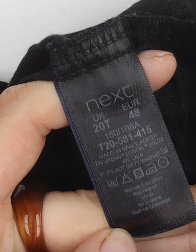 Next Women's Black Linen V-Neck Sleeveless Dress