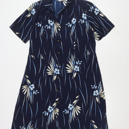 Nathalie Andersen Women's Blue Floral Shirt Dress