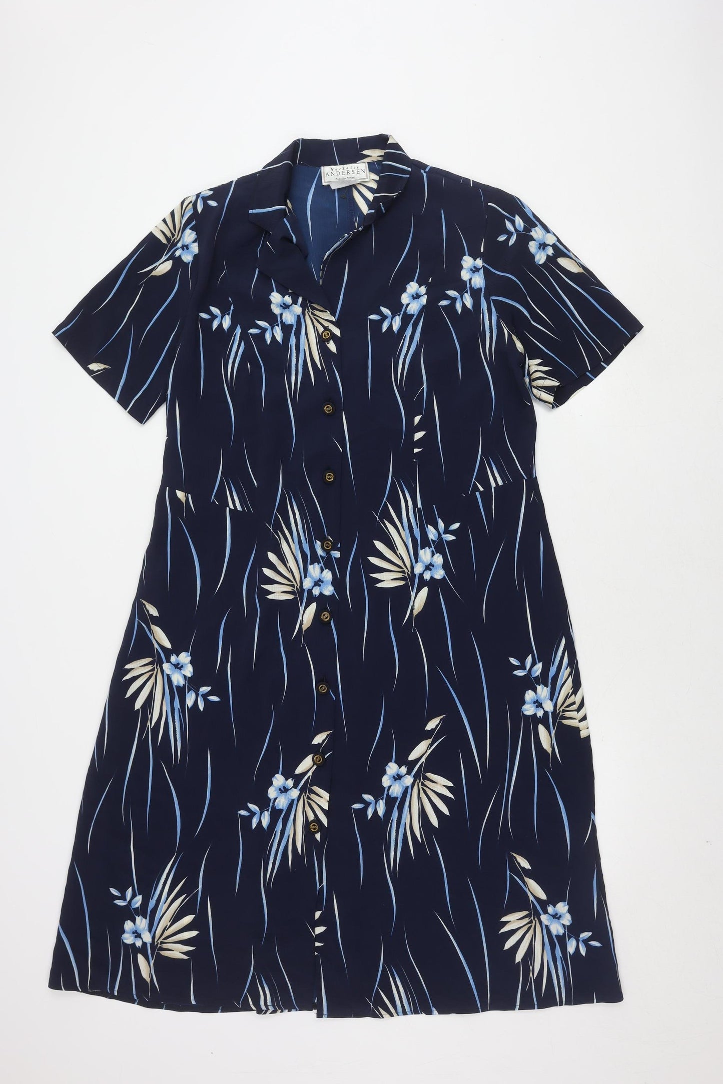 Nathalie Andersen Women's Blue Floral Shirt Dress