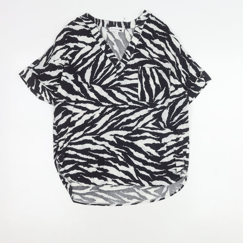 Warehouse Women's V-Neck Animal Print Top UK 6