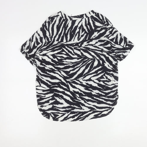 Warehouse Women's V-Neck Animal Print Top UK 6