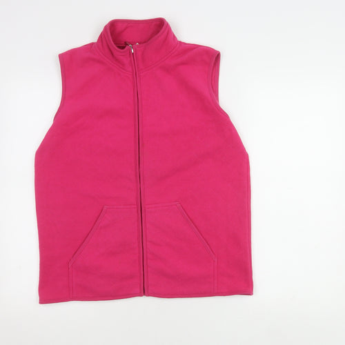 Jumper Women's Pink Sleeveless Waistcoat, Size M, Full Zip