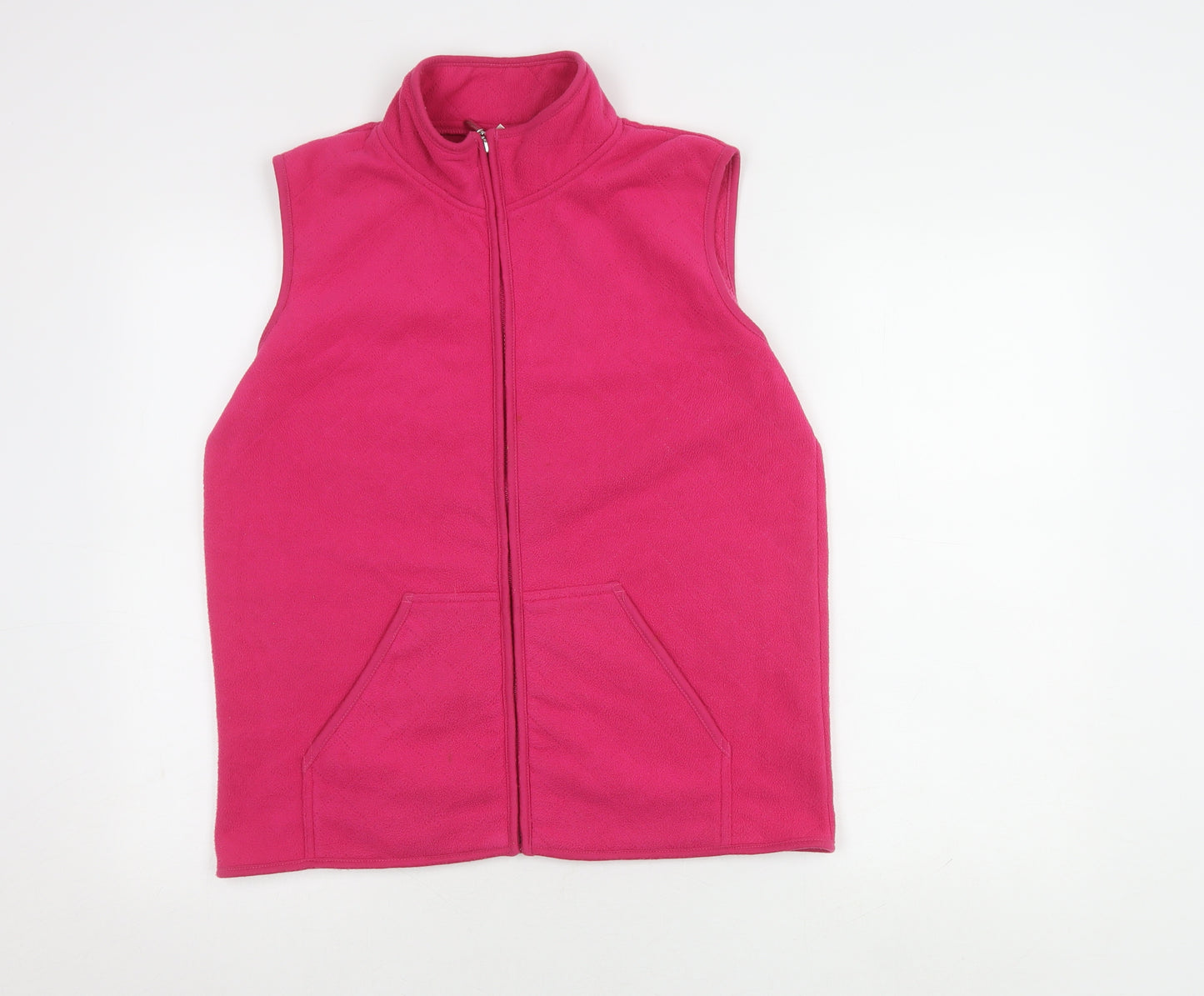 Jumper Women's Pink Sleeveless Waistcoat, Size M, Full Zip
