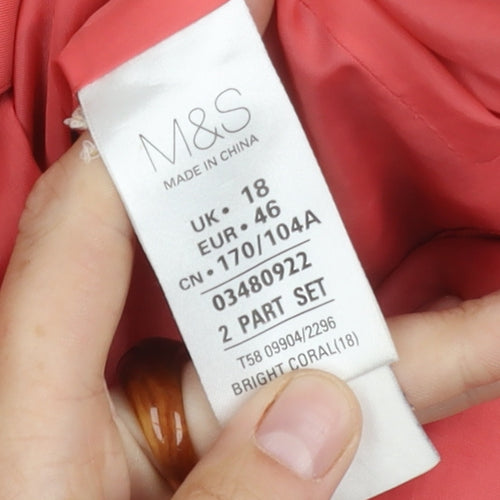 Marks and Spencer Women's Red Hooded Jacket Size 18