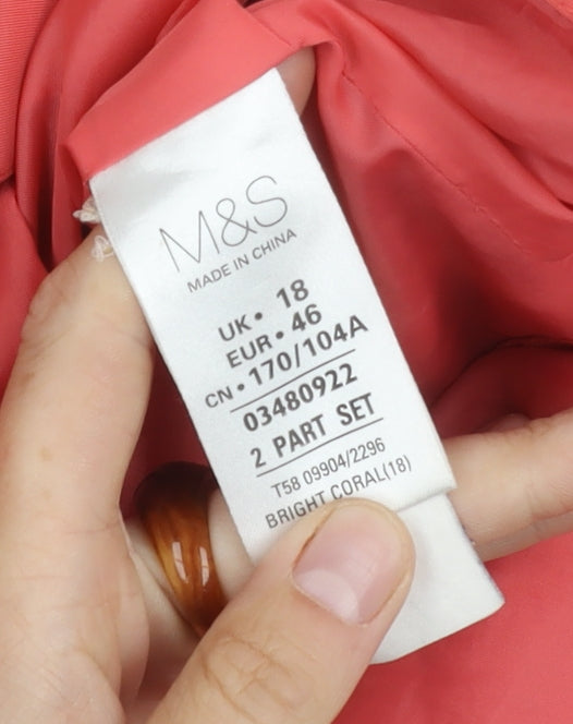 Marks and Spencer Women's Red Hooded Jacket Size 18