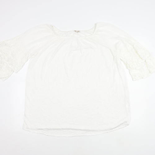Bellambra Women's White Flared Sleeve Top XL