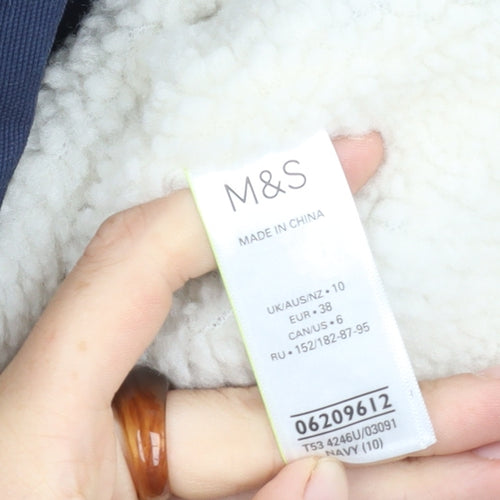 Marks and Spencer Women's Blue Size 10 Lined Jacket