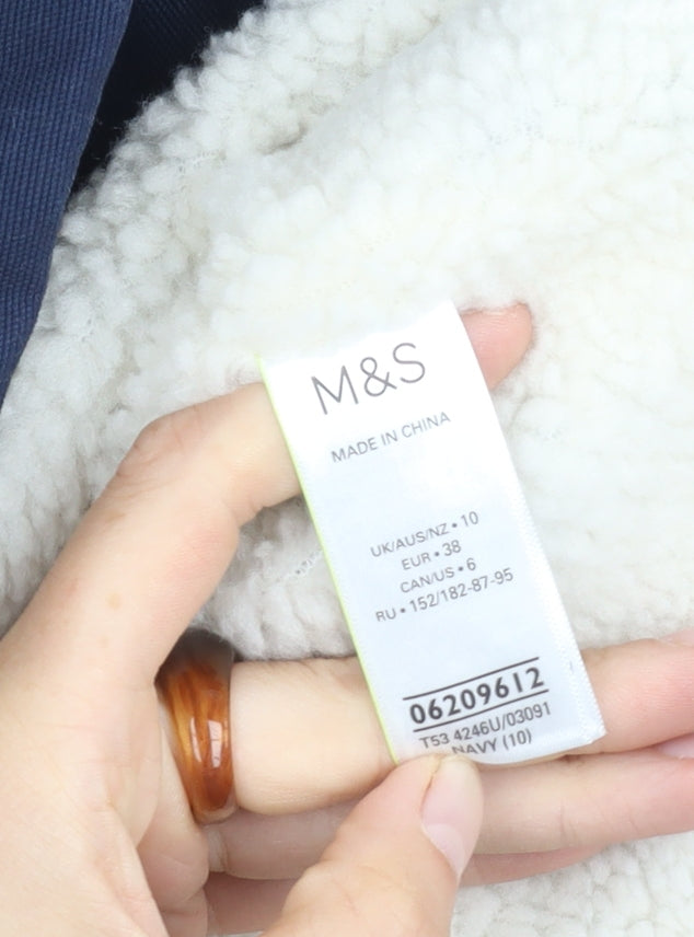 Marks and Spencer Women's Blue Size 10 Lined Jacket