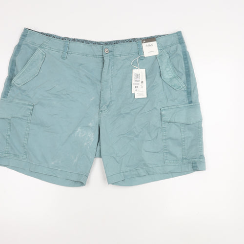 Marks & Spencer Men's Blue Cargo Shorts Size 24