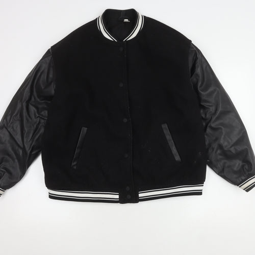 H&M Men's Black Varsity Jacket M Casual Wear