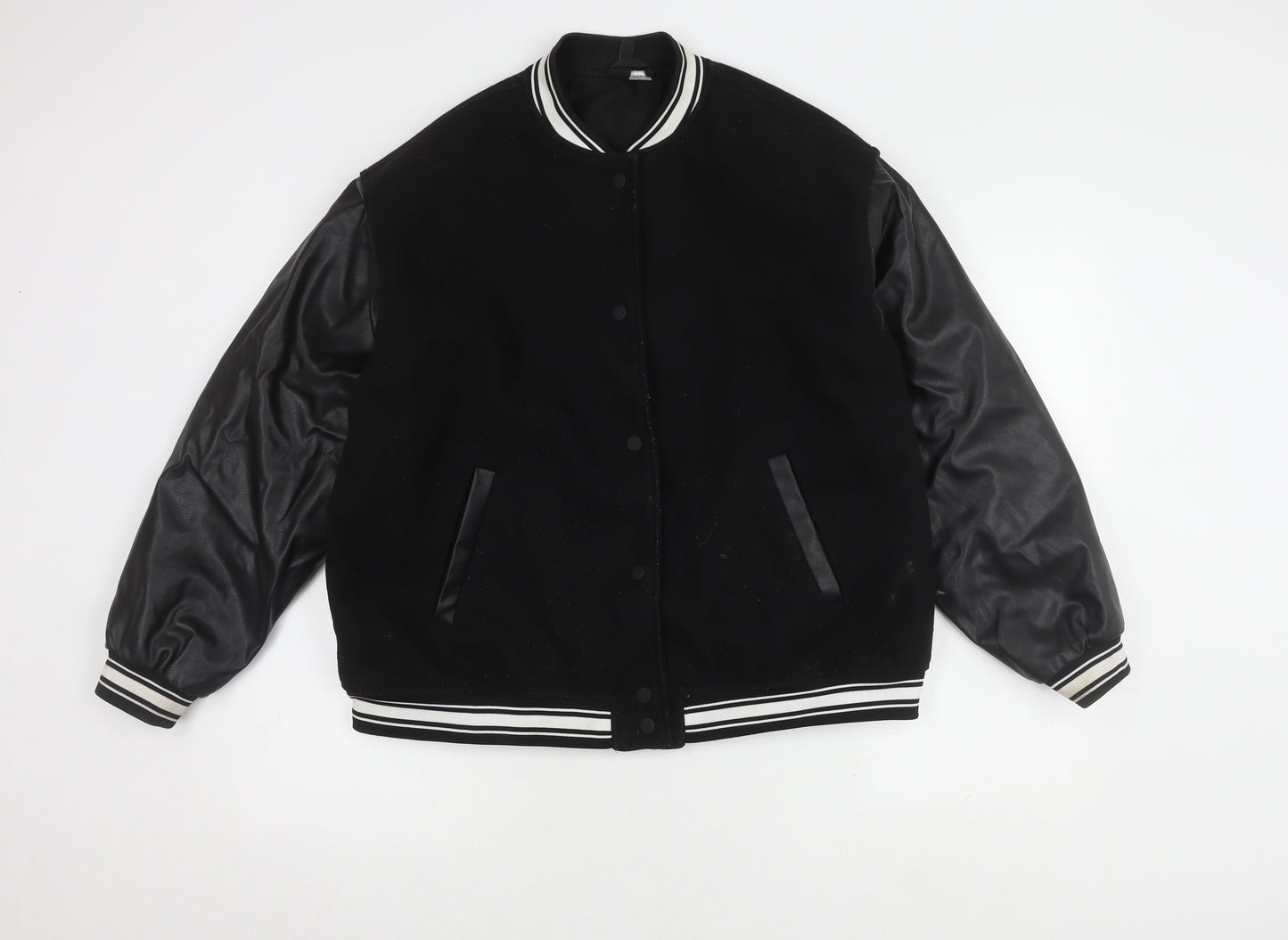 H&M Men's Black Varsity Jacket M Casual Wear