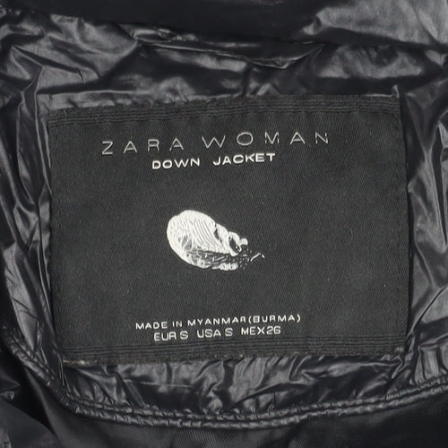Zara Women's Black Puffer Jacket Size S for Winter