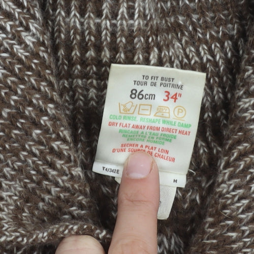 St Michael Women's Brown Striped Cardigan, Size 12, Long Sleeve
