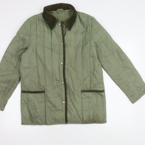 St Michael Women's Green Quilted Jacket Size 14
