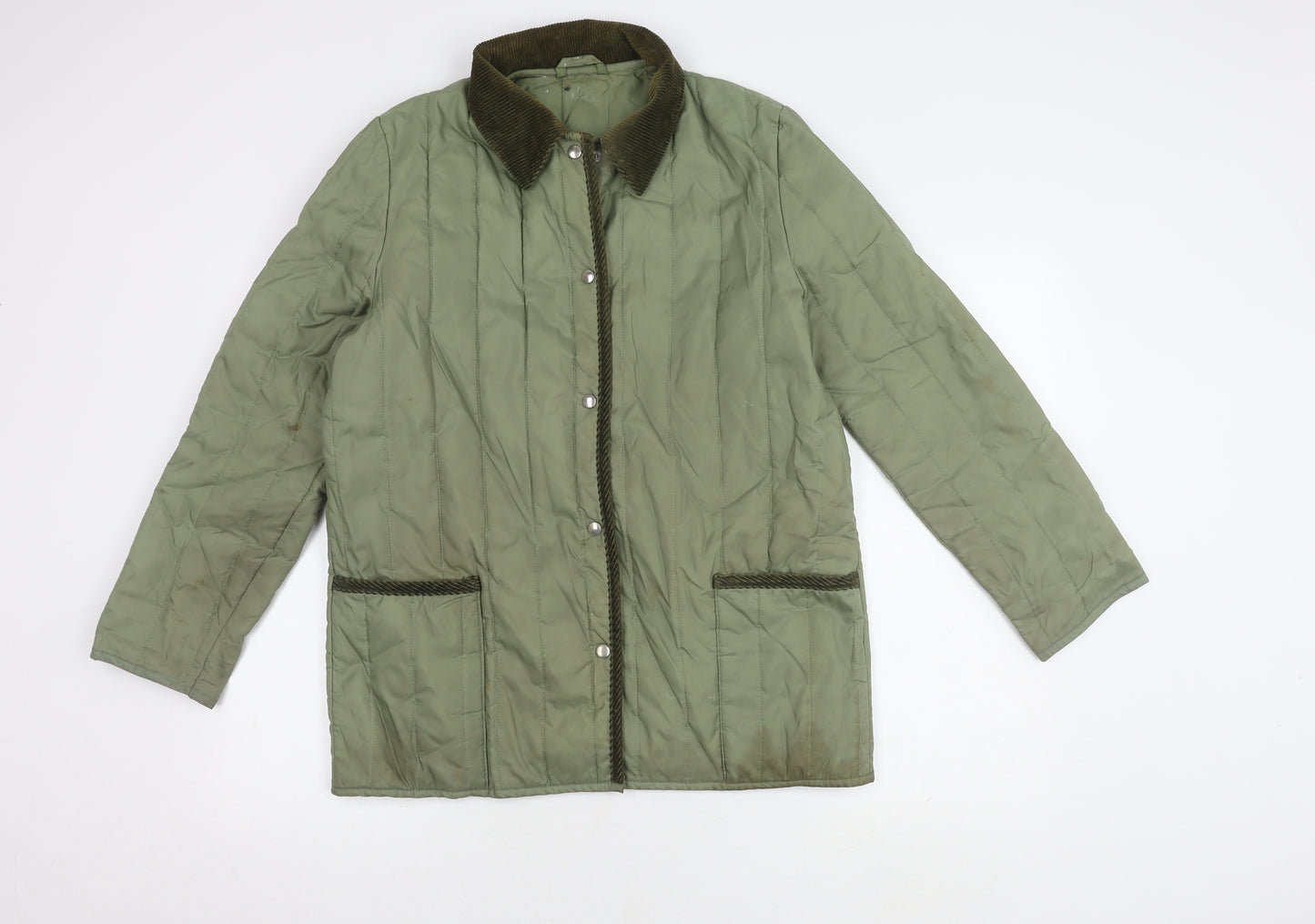 St Michael Women's Green Quilted Jacket Size 14