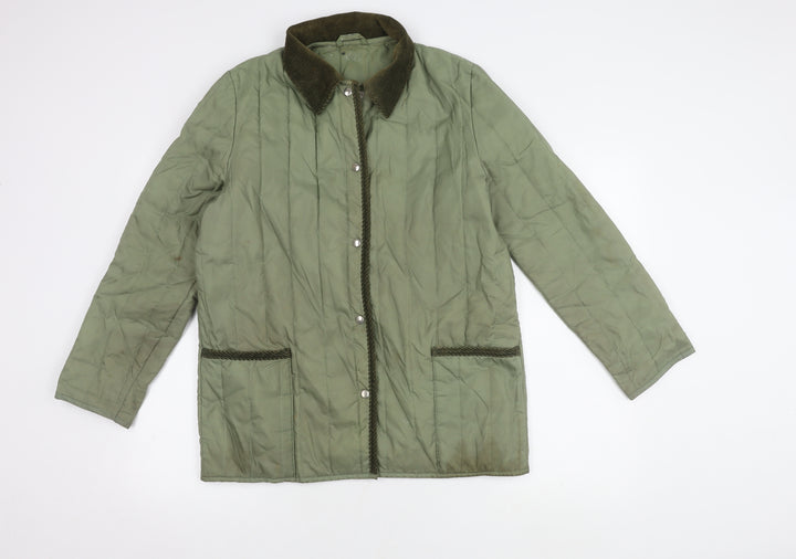 St Michael Women's Green Quilted Jacket Size 14