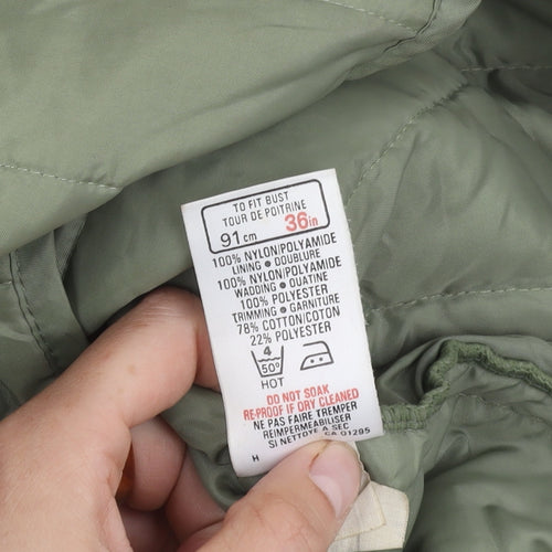 St Michael Women's Green Quilted Jacket Size 14
