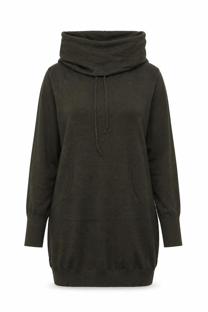 Front view of ARTISAN Women's Green Hooded Jumper, M