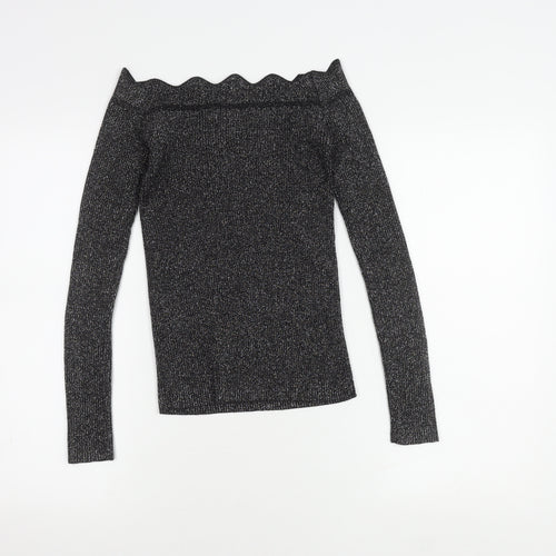 Oasis Women's Black Long Sleeve Top XS