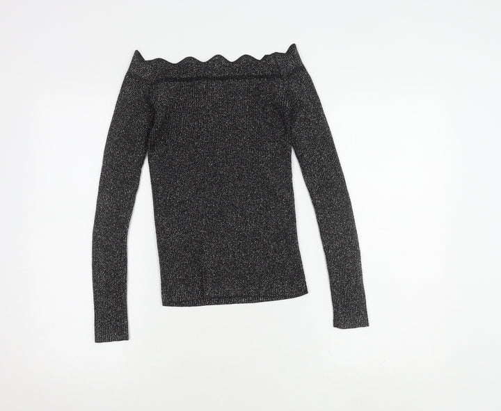 Oasis Women's Black Long Sleeve Top XS