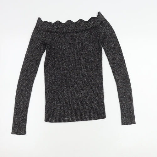 Oasis Women's Black Long Sleeve Top XS