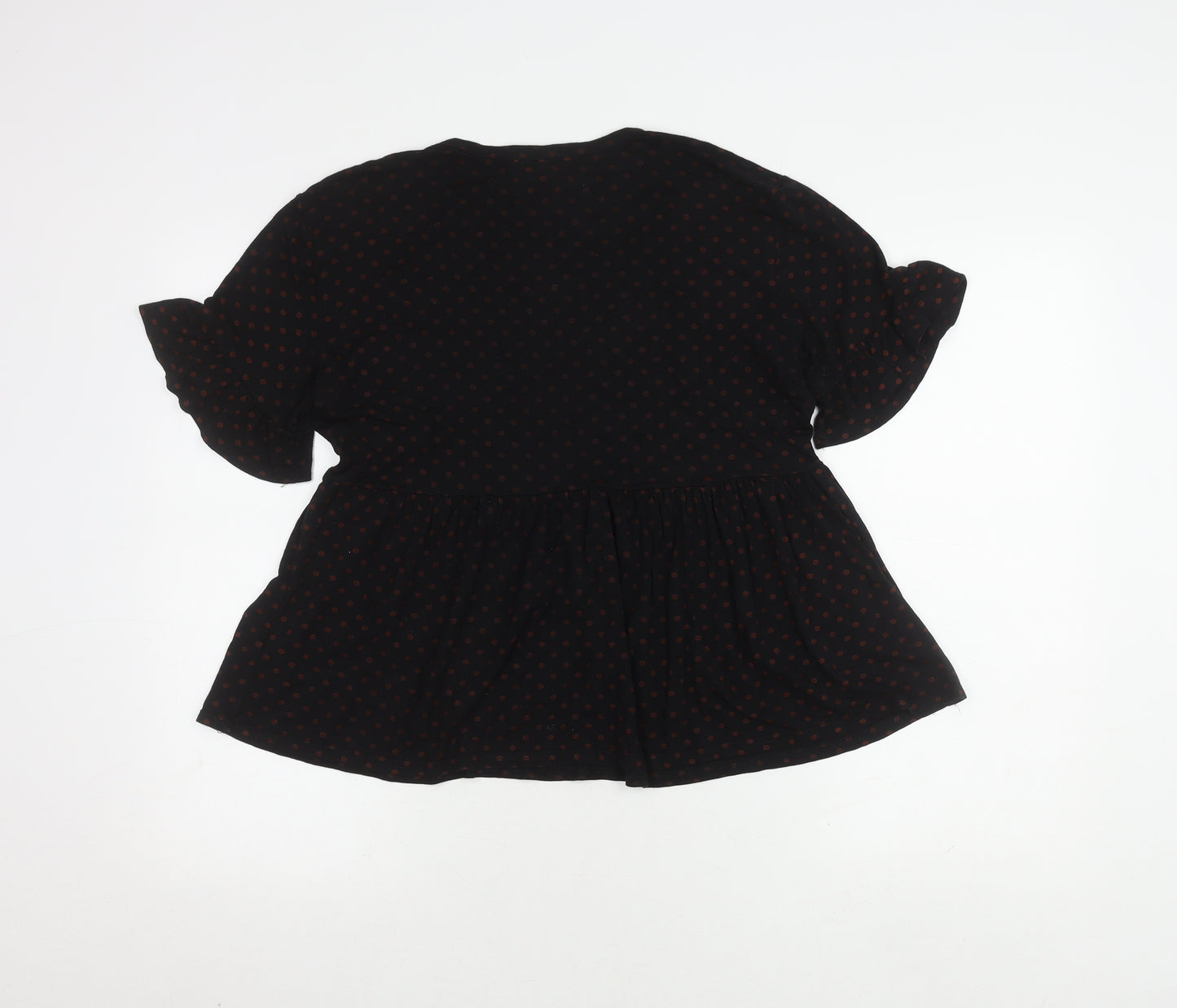 New Look Women's Black Polka Dot Top Size 12