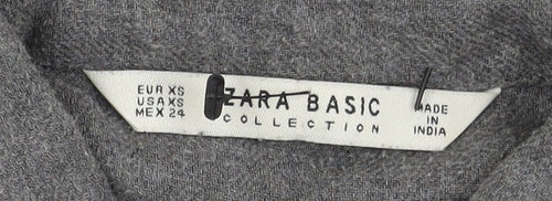 Zara Women's Grey XS Embroidered Shirt Dress