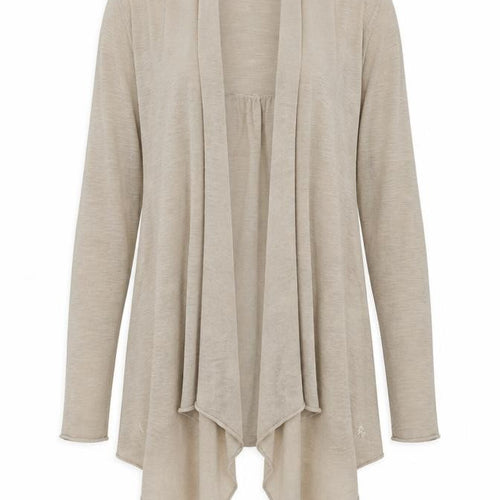 La Redoute Beige Open Front Cardigan Women Size 12 Long Sleeve
