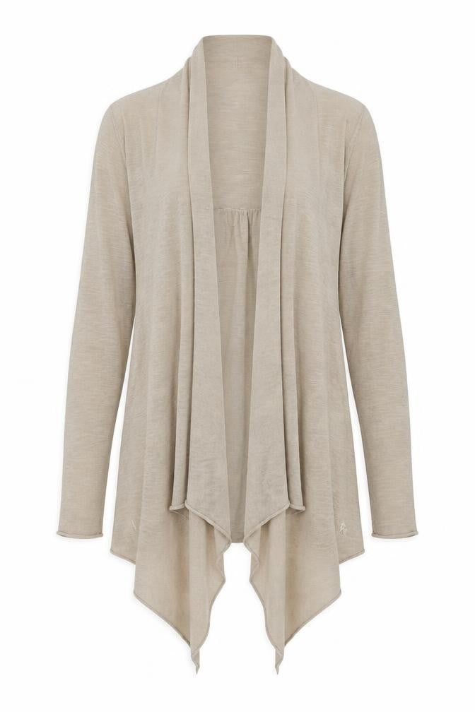 La Redoute Beige Open Front Cardigan Women Size 12 Long Sleeve