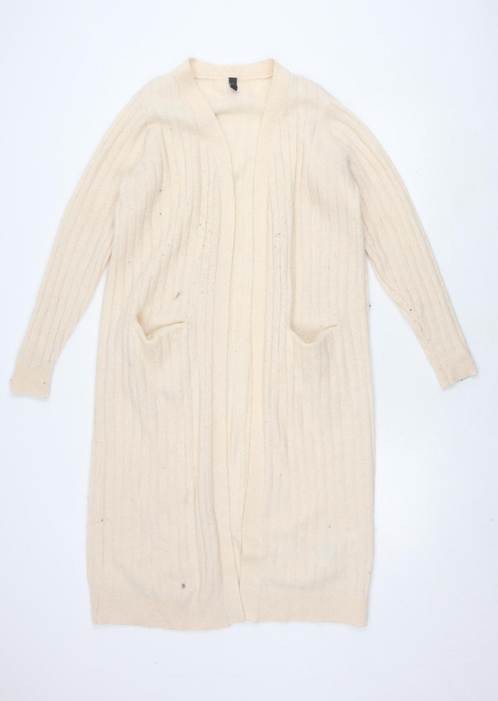 Y.A.S Women's Beige Open Front Cardigan Medium Long Sleeve Knit